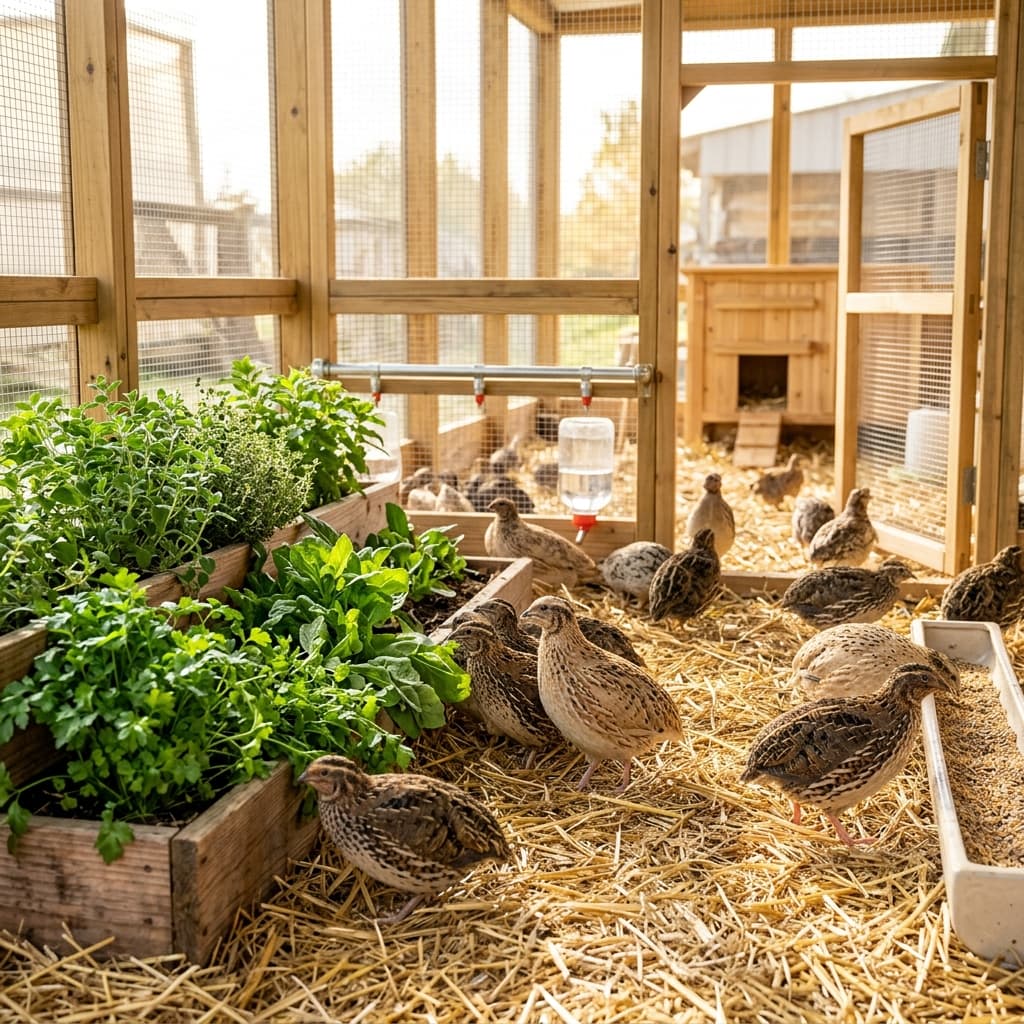 Sanitized Eco-Coop Setup for Coturnix Breed